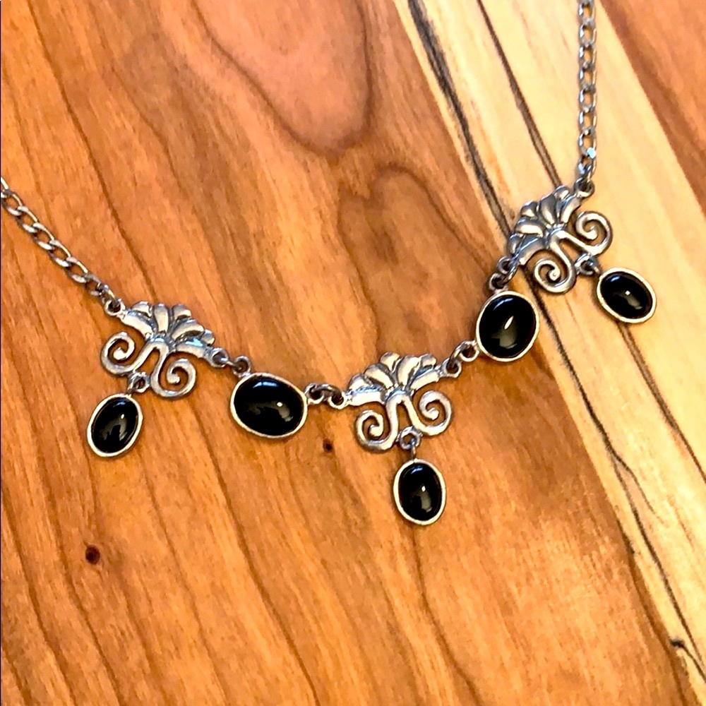Sterling Silver and Onyx Necklace